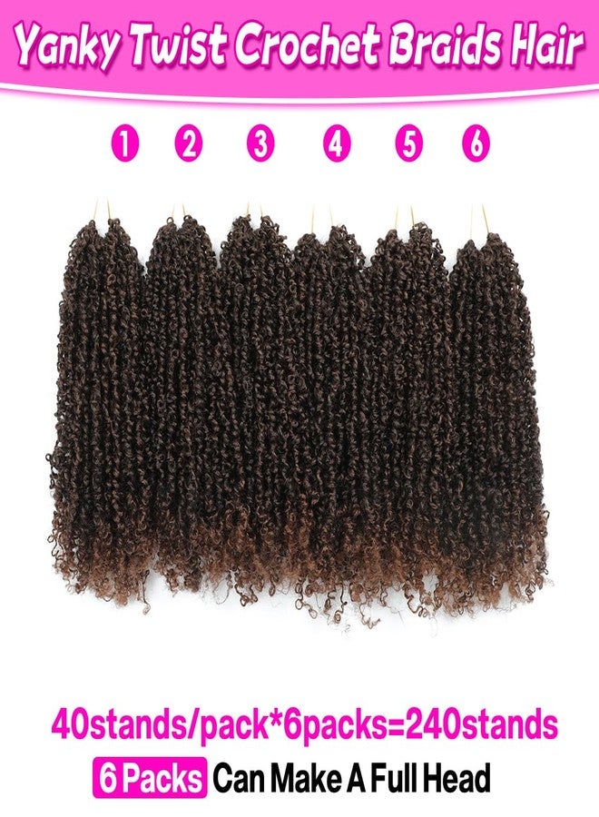 Youngther Yanky twist crochet hair Pre-Twisted Fluffy Twist with curly crochet hair for black women crochet hair pre looped Synthetic hair extension（12inch M1B/30 6PCS） - Image 2